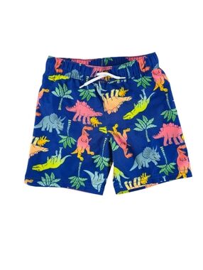 Old Navy Toddler Blue Dinosaur Printed Swim Shorts | 4T